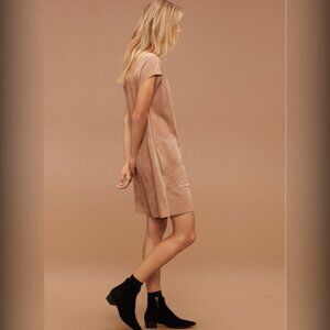 Aritzia Wilfred Free Vegan-Suede Nori Dress - Camel - Sz XS - NWT